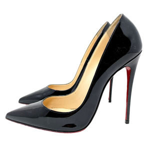 Christian Louboutin So Kate 120mm Black Leather Patent Heels 38.5